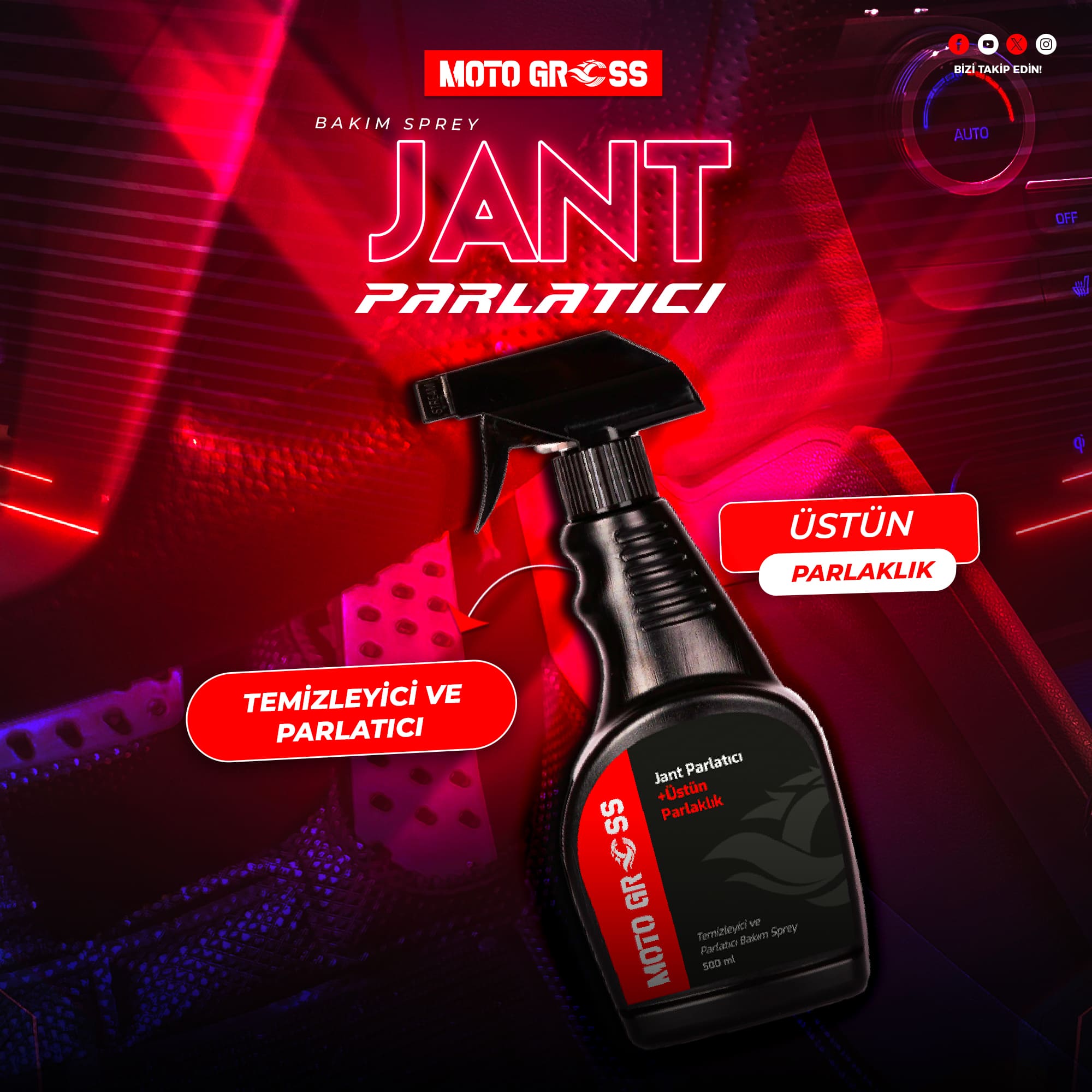 Jant Temizleyici ve Parlatıcı Sprey(500 mL)